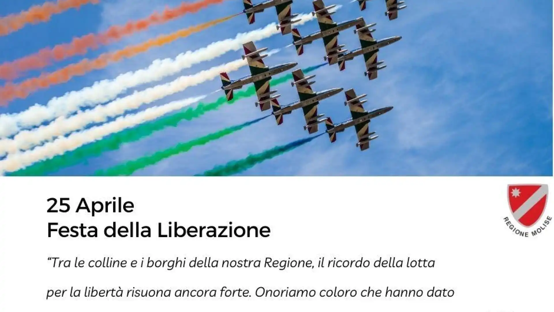 25 Aprile 2024: il messaggio del Presidente Giunta Regionale del Molise, Francesco Roberti